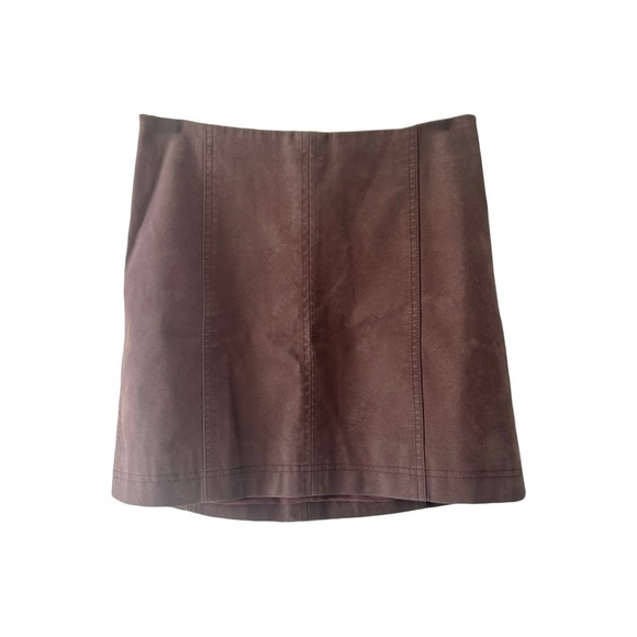 Free People Modern Femme Vegan Suede Mini Skirt Sz 4 - Picture 2 of 9
